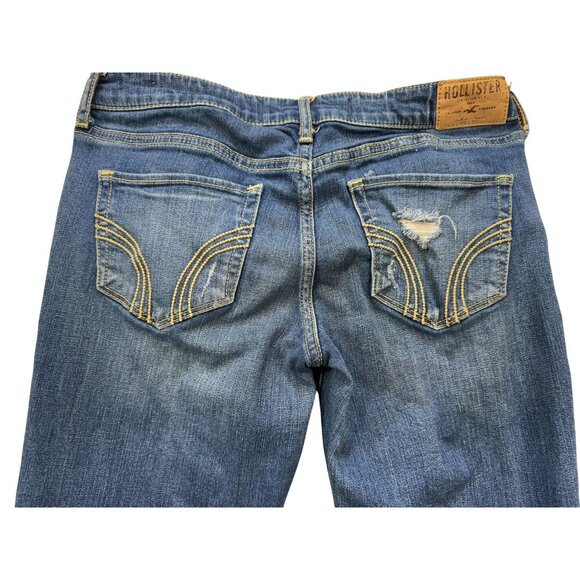 Hollister Womens Distressed Skinny Jeans W27 L33 Blue Denim - Picture 10 of 13